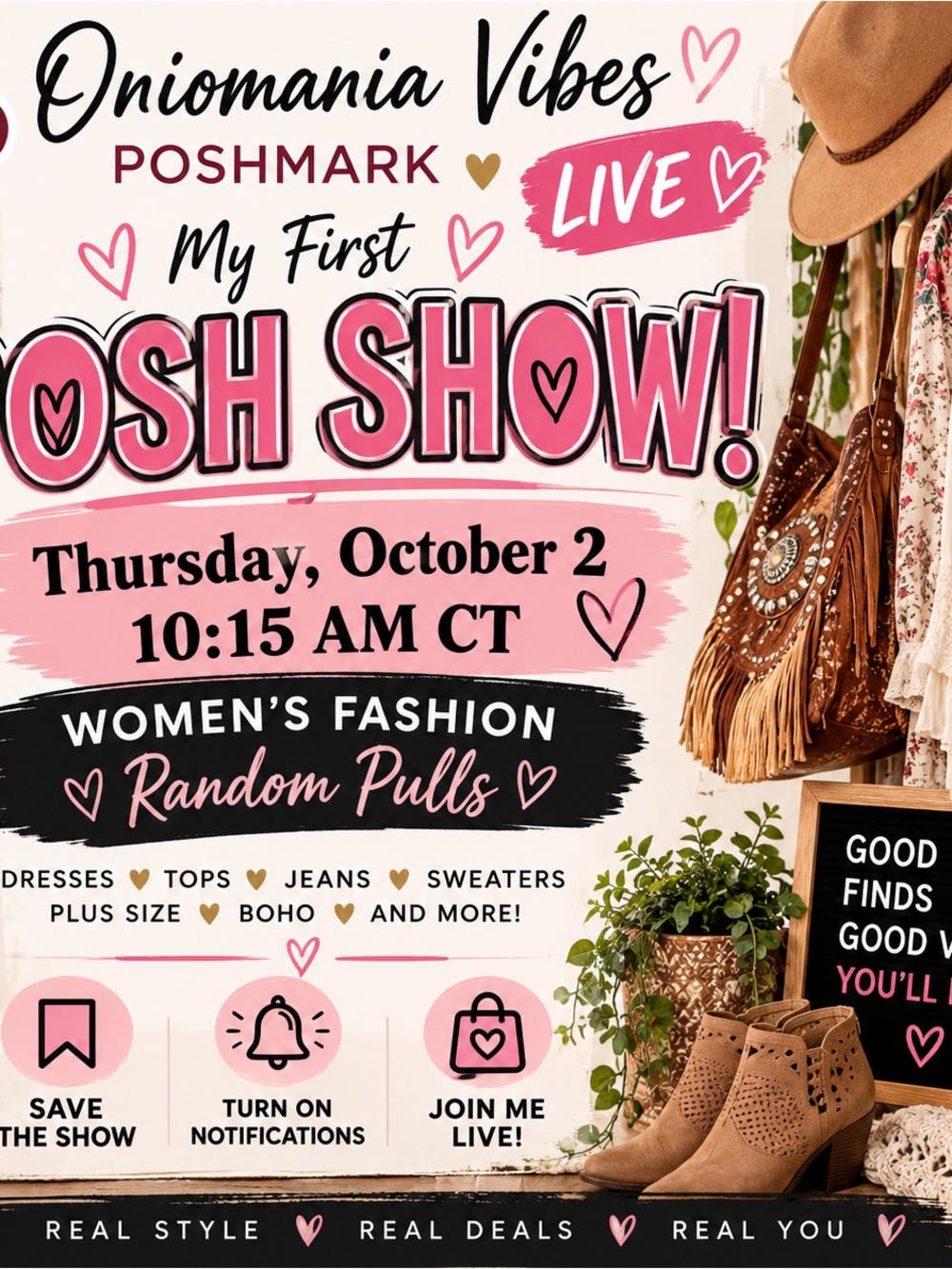 🎉 My First Posh Show! Oct 2 @ 10:15 AM CST